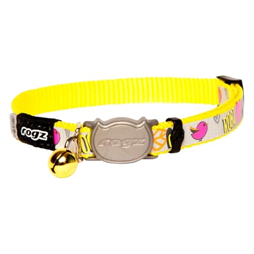 Rogz Reflectocat Collar 812Inch YellowPink - Image 1
