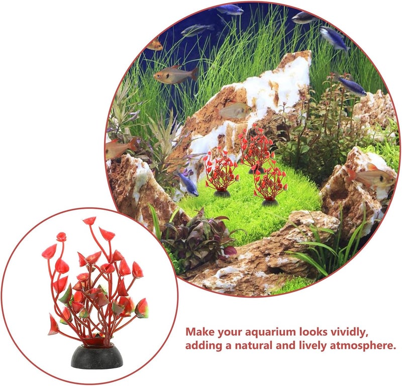 20pcs Plastic Fish Tank Plants Aquarium Decorations Small Artificial Plants for Betta Fish Aquarium Accessories Tank Décor for Home and Office Use - Image 4