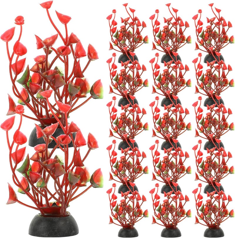 20pcs Plastic Fish Tank Plants Aquarium Decorations Small Artificial Plants for Betta Fish Aquarium Accessories Tank Décor for Home and Office Use - Image 1