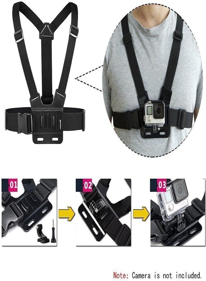 حزام تثبيت الرأس KLIOMAX، طقم تثبيت الصدر، متوافق مع كاميرات GoPro Hero 12، 11، 10، 9، 8، 7، 6، 5، 4، Session، 3+، 3، 2، 1، Hero (2018)، Fusion، Max، وكاميرات DJI Osmo Action. - Image 4