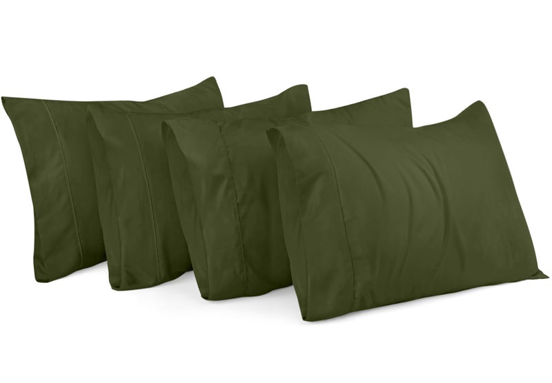 Utopia Bedding Queen Pillow Cases 4 Pack Envelope Closure Soft Brushed Microfiber Fabric Shrinkage and Fade Resistant Pillow Covers Queen Size 20 X 30 Inches Queen Olive