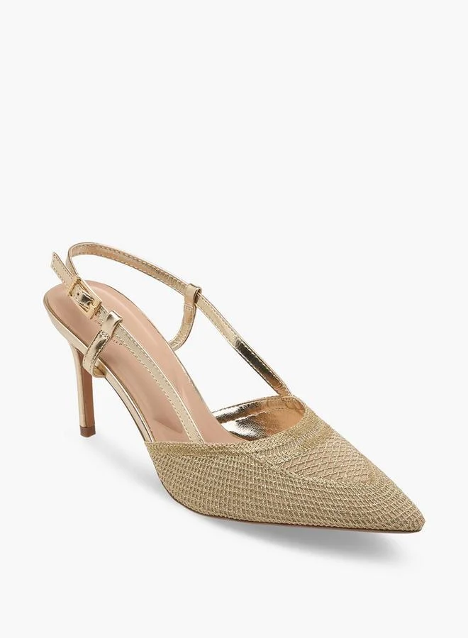 سيليست Women Textured Stiletto Slingback Heels
