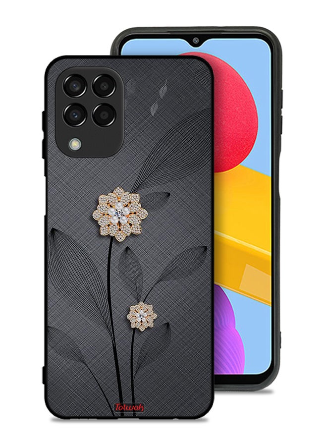 Tolwak غطاء حماية سامسونج جالاكسي M33 مزين بفن الأزهار الماسية - Image 1