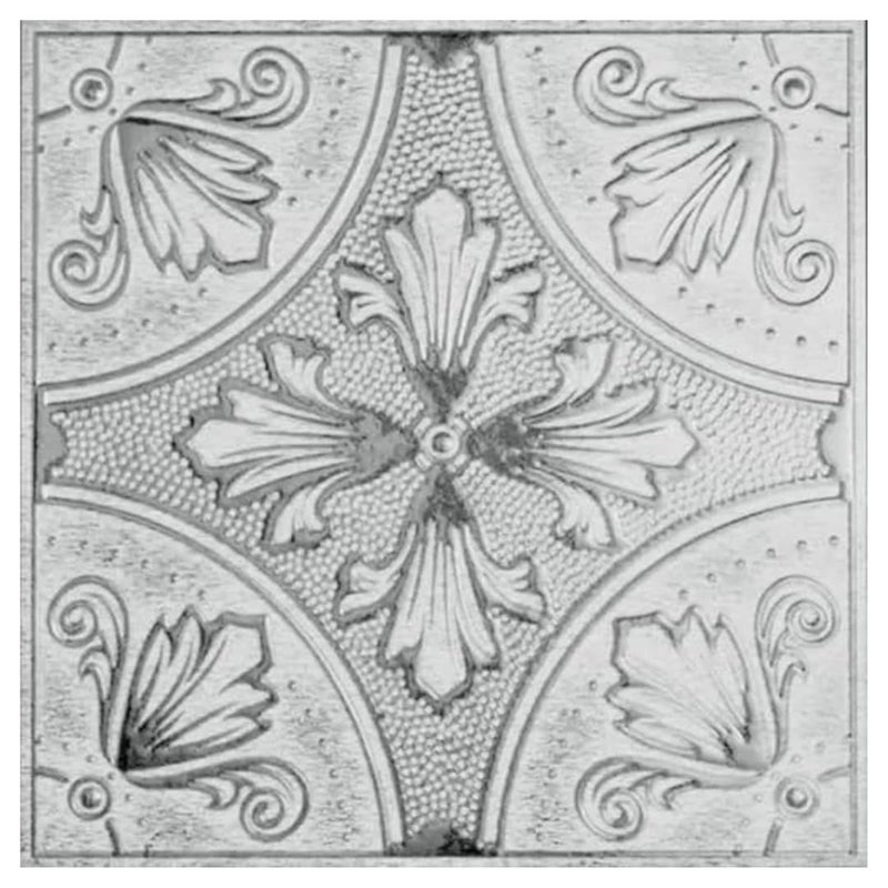 Main Street â€“ 24-Pack of 8 x8 Peel and Stick Backsplash Wallpaper Tiles â€“ White Painted Fleur Design â€“ Removable Self Adhesive Wall Tile for Kitchen, Renter-Friendly for Your Home and DIY Projects - Image 1