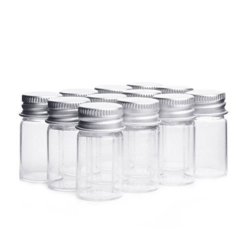 lasenersm 10Pcs/7ML Empty Sample Glass Bottles Jars Vials Case Container with Screw Caps,Transparent - Image 1