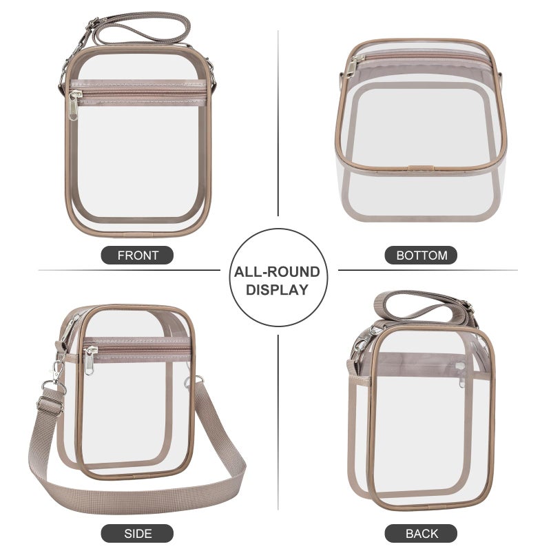 USPECLARE Clear Purse Stadium Transparent Messenger Bag Stadium Approved for Men and Women Clear CrossBody Bag - Image 3