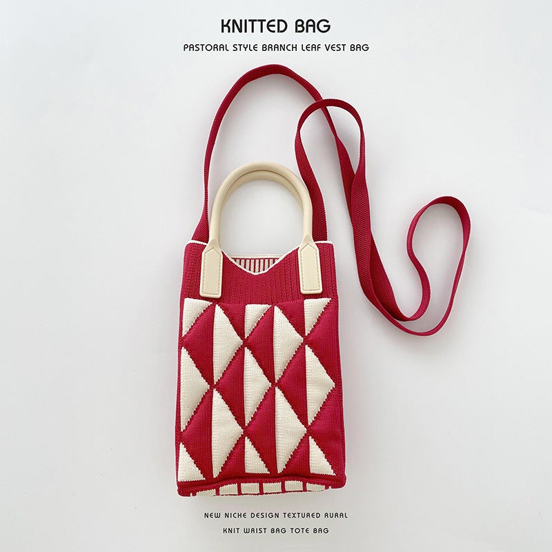 Live Explosions Geometric Diamond Mini Mobile Phone Bag Niche Design Joker Shoulder Crossbody Bag Coin Purse Handbag - Image 4