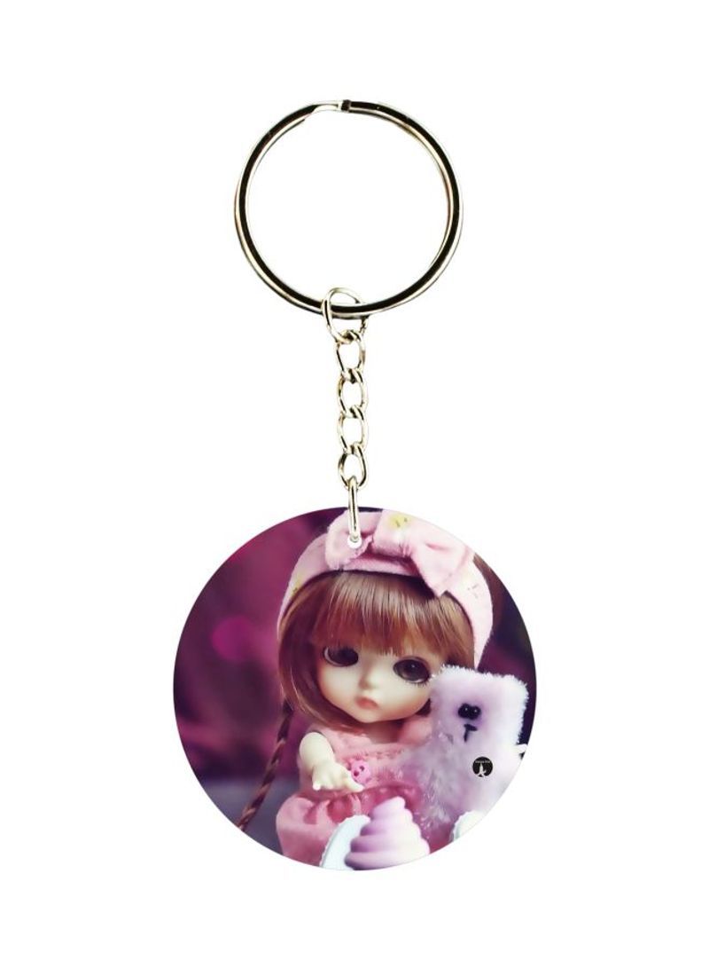 Doll Printed Plastic Keychain