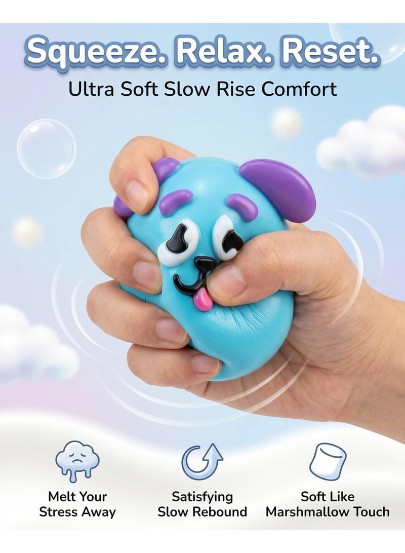 ATRJSZ Smushers Squishy - Curiosities Smushers Dog Face Swap Squishy Soft Moldable Cute Slow Rise Relaxing Sensory Fidget Relief Anxiety Stress Fun with Interchangeable Faces - Image 2