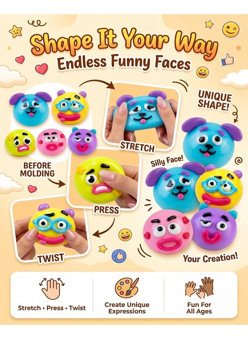 ATRJSZ Smushers Squishy - Curiosities Smushers Dog Face Swap Squishy Soft Moldable Cute Slow Rise Relaxing Sensory Fidget Relief Anxiety Stress Fun with Interchangeable Faces - Image 4