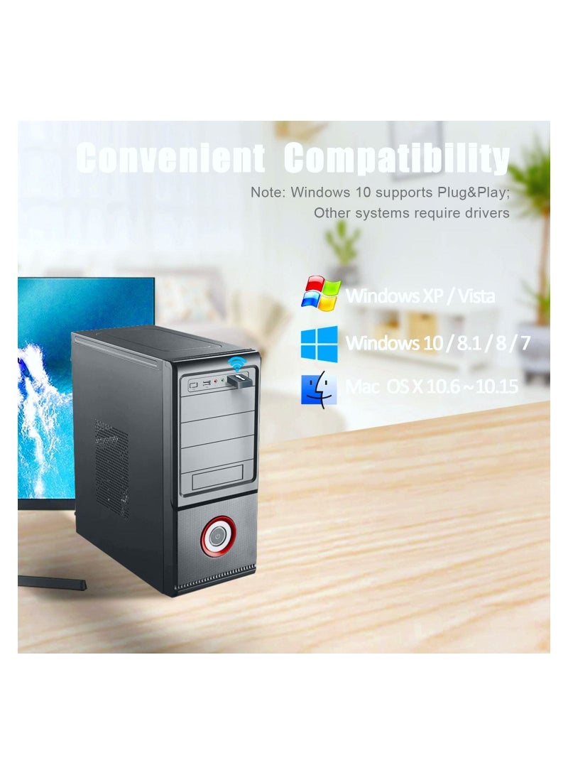 Y&D 1300Mbps WiFi Dongle for PC and 5.8/2.4G Dual Band USB Adapter Desktop - Image 4