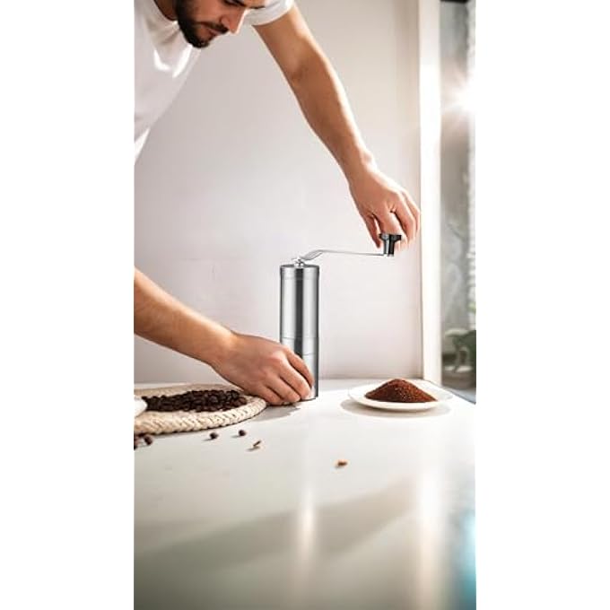 Honwor Stainless Steel  Ceramic Burr Manual Coffee Grinder  For Aeropress Drip Espresso French Press  Turkish Coffee - Image 3