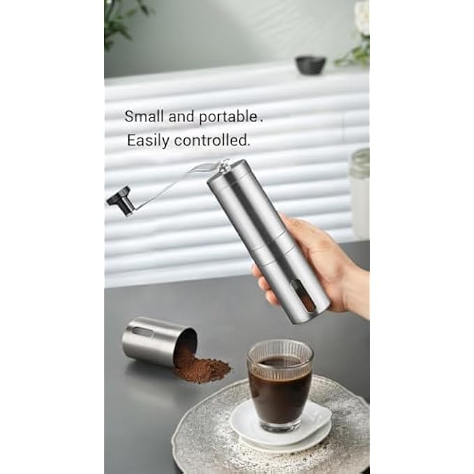 Honwor Stainless Steel  Ceramic Burr Manual Coffee Grinder  For Aeropress Drip Espresso French Press  Turkish Coffee - Image 4