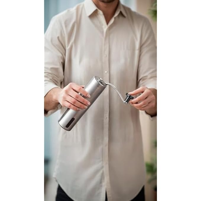 Honwor Stainless Steel  Ceramic Burr Manual Coffee Grinder  For Aeropress Drip Espresso French Press  Turkish Coffee - Image 2