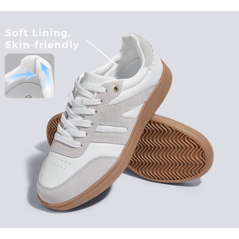 LUCKY STEP Women Classic Retro Gum Sole Fashion Sneakers Casual Tennis Skate Shoe Genuine Leather Walking Footwear Anti Slip Trainers - Image 4