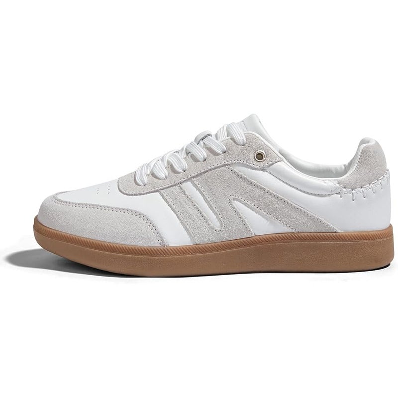 LUCKY STEP Women Classic Retro Gum Sole Fashion Sneakers Casual Tennis Skate Shoe Genuine Leather Walking Footwear Anti Slip Trainers - Image 1