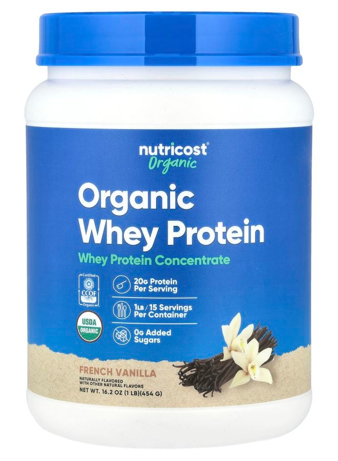 Nutricost Organic Whey Protein French Vanilla 1 lb (454 g) - Image 1