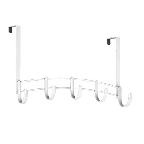 LYNK Professional Home Over the Door Hooks 5 Hook Over the Door Coat Rack Over the Door Hanger Hanging Towels or Clothes Bathroom Bedroom Laundry Room Lifetime Ltd Warranty White - Image 3