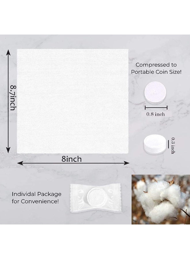 DB11 db11 100pcs Mini Compressed Wet Towels Disposable, Portable Towel Napkin Tissue, Coin Tissue Towel for Travel, Camping, Hiking, Sport, Beauty Salon, Home Wipes, Emergency  - Image 2