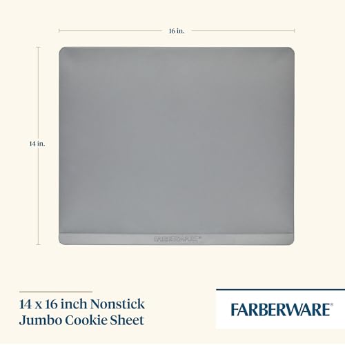 Farberware Insulated Nonstick Bakeware 14-Inch x 16-Inch Jumbo Cookie Sheet, Light Gray - Image 2