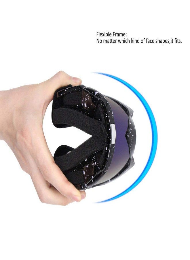 4-FQ PU Resin Windproof Dustproof Scratch Resistant Motorcycle Protective Safety Goggles (Color Lens Marble Black Frame) - Image 4