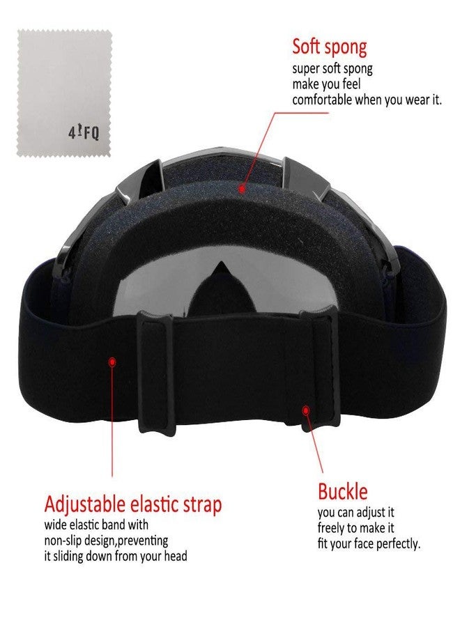 4-FQ PU Resin Windproof Dustproof Scratch Resistant Motorcycle Protective Safety Goggles (Color Lens Marble Black Frame) - Image 3