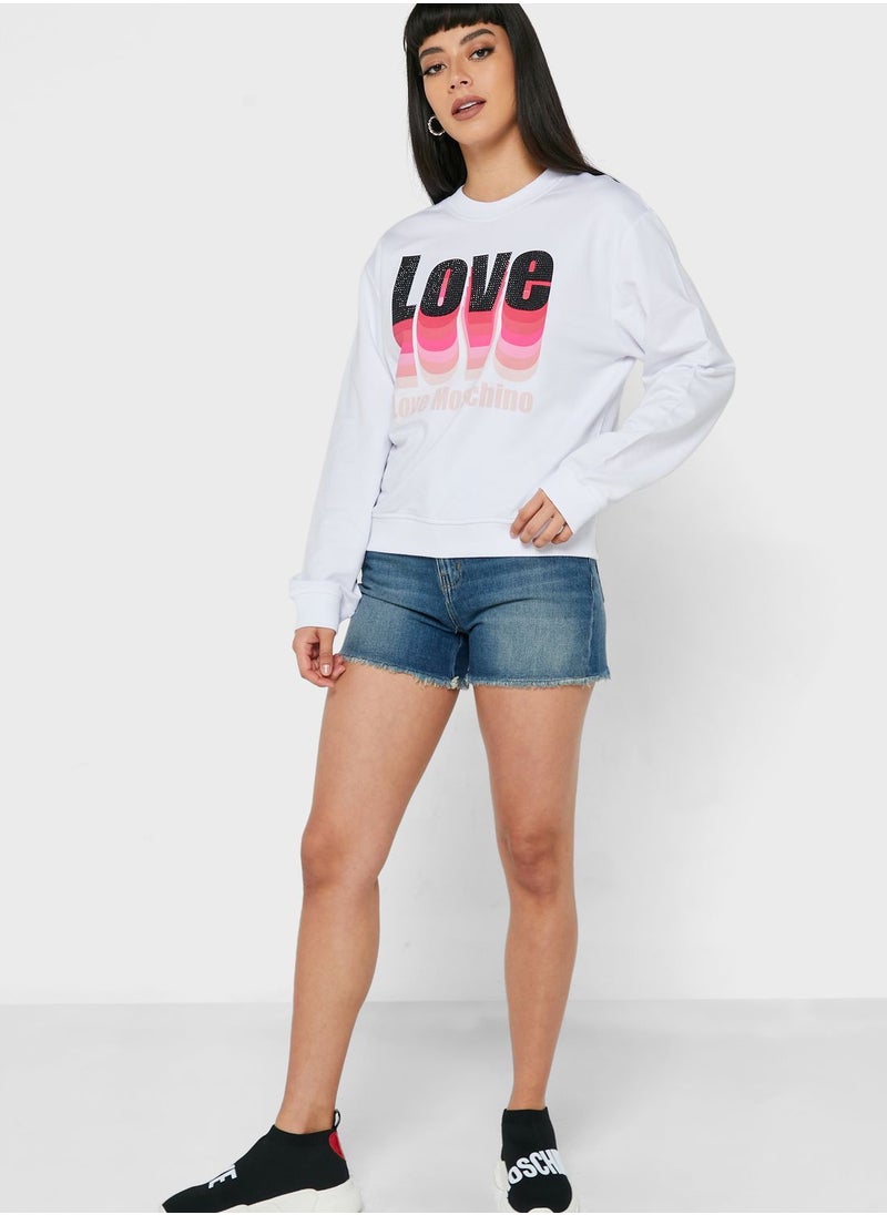 Love Moschino High Waist Denim Shorts  - Image 5