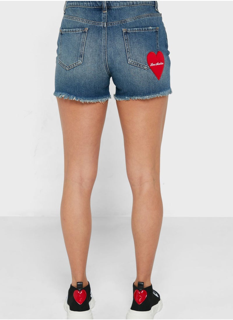 Love Moschino High Waist Denim Shorts  - Image 2