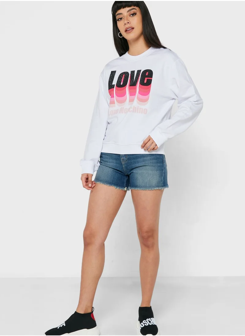 Love Moschino High Waist Denim Shorts