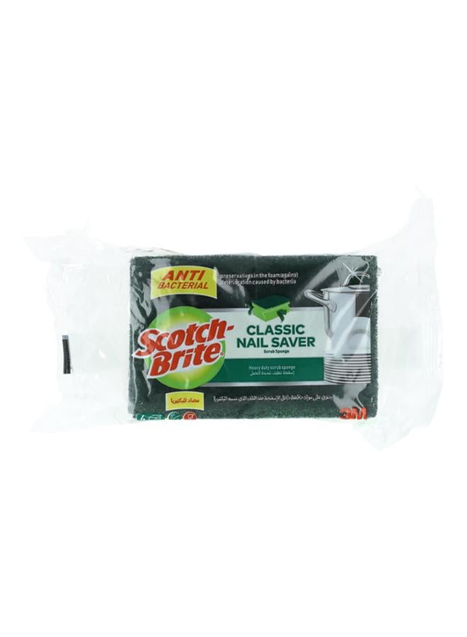 Scotch Brite 4-Piece Heavy Duty Anti Bacterial Classic Nail Saver Scrub Sponge Green UU012148977 - Image 1