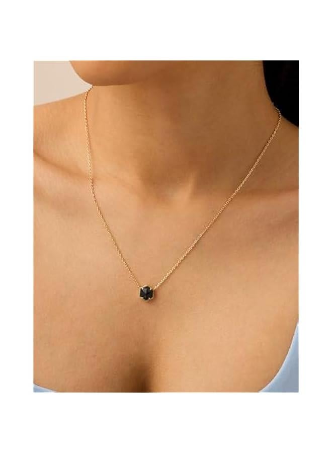 PAVOI 14K Gold Plated Gemstone Pendant Necklace | Dainty Chain Necklaces for Women | Amethyst, Onyx, Green Fluorite, Labradorite, Pearl, Rose Quartz, Agate, Sodalite, Turquoise Gemstone Pendants - Image 2