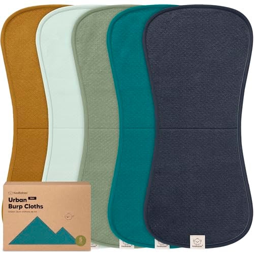 KeaBabies 5Pack Organic Burp Cloths Baby Girl Boy Extra Large Absorbent Baby Burp Cloths Soft Burping Cloths for Babies Newborn Burp Clothes Cotton Burp Rags Thick Burp Cloth EclipseQuin - Image 1