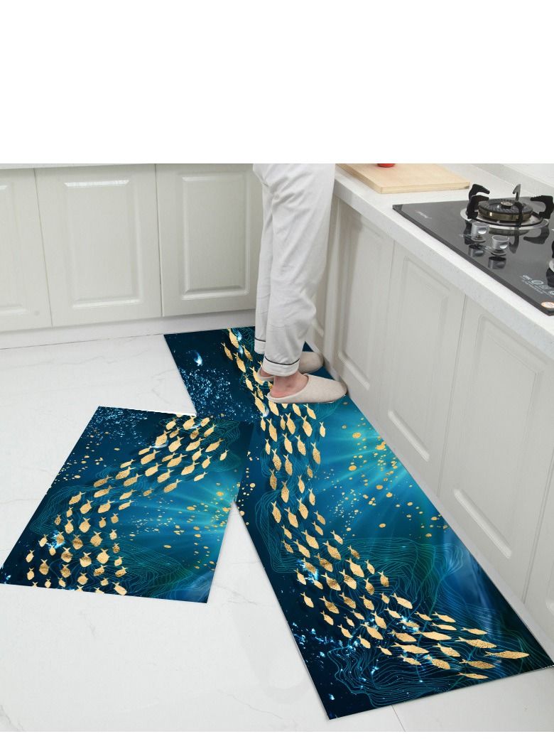 Y&D 2-Piece Non-Slip Floor Mats Super Absorbent Kitchen Rug Set 