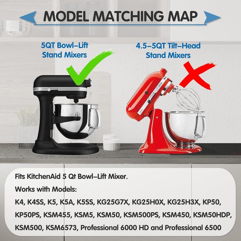 Moloudan K5AWW Stainless Steel Replacement Wire Whip for KitchenAid 5 Quart Lift-Bowl Mixer, 6-Wire Whip Attachment, Heavy Duty, Dishwasher Safe - Image 5