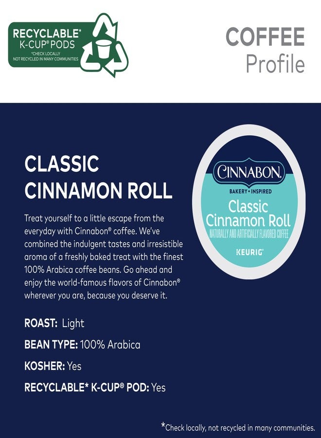 Cinnabon Classic Cinnamon Roll Coffee, Keurig Single Serve K-Cup Pods, Light Roast Coffee, 60 Count, (6 Packs of 10) - Image 3