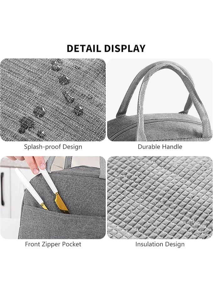 Generic Insulated Lunch Bag for Men and Women with Cutlery Pocket, Portable Multi-Layer Waterproof Oxford Cloth Insulated Lunch Bag with Reinforced Handle - Perfect for Work, Picnics, and Travel  - Image 3