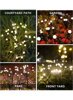 Joshberg 2 Pack Solar Firefly Lights,Solar Lights Outdoor Waterproof,8 LED Solar Garden Lights for Garden Path Decoration (Warm White)  - Image 5