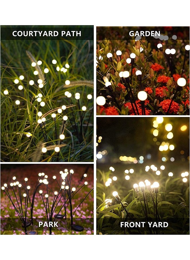 Joshberg 2 Pack Solar Firefly Lights,Solar Lights Outdoor Waterproof,8 LED Solar Garden Lights for Garden Path Decoration (Warm White)  - Image 5