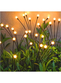 Joshberg 2 Pack Solar Firefly Lights,Solar Lights Outdoor Waterproof,8 LED Solar Garden Lights for Garden Path Decoration (Warm White)  - Image 1