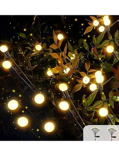 Joshberg 2 Pack Solar Firefly Lights,Solar Lights Outdoor Waterproof,8 LED Solar Garden Lights for Garden Path Decoration (Warm White)  - Image 2