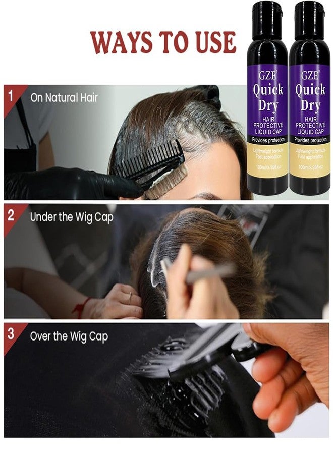 GZE Quick Dry Hair Protective Liquid Cap for Wigs, Pre-Wig Application Scalp & Hair Shield, Lightweight Invisible Barrier with Fast-Drying Formula, 100ml - Image 4