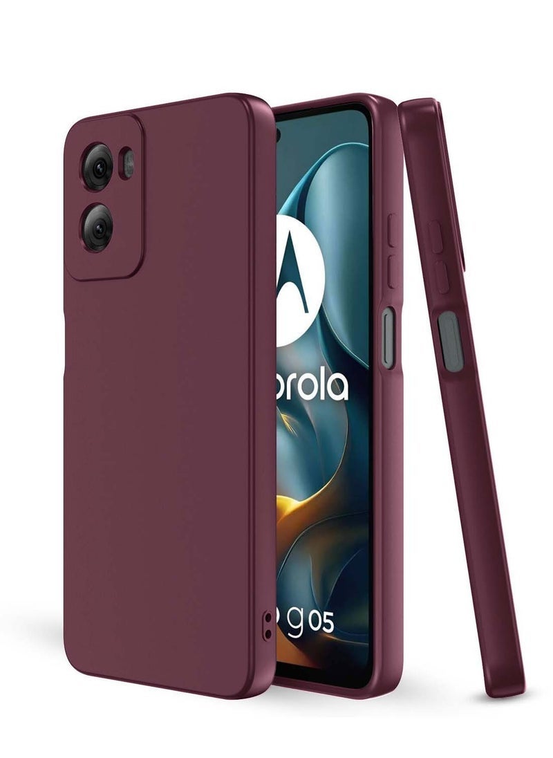 MUNTAQI Motorola Moto G05 / Moto E15 4G 2025 Premium Soft Liquid Silicone Case Cover – Shockproof, Slim Fit Protective Case, Microfiber Lining, Raised Edges for Camera & Screen Protection, Anti-Fingerprint, Non-Slip Grip – Maroon - Image 1