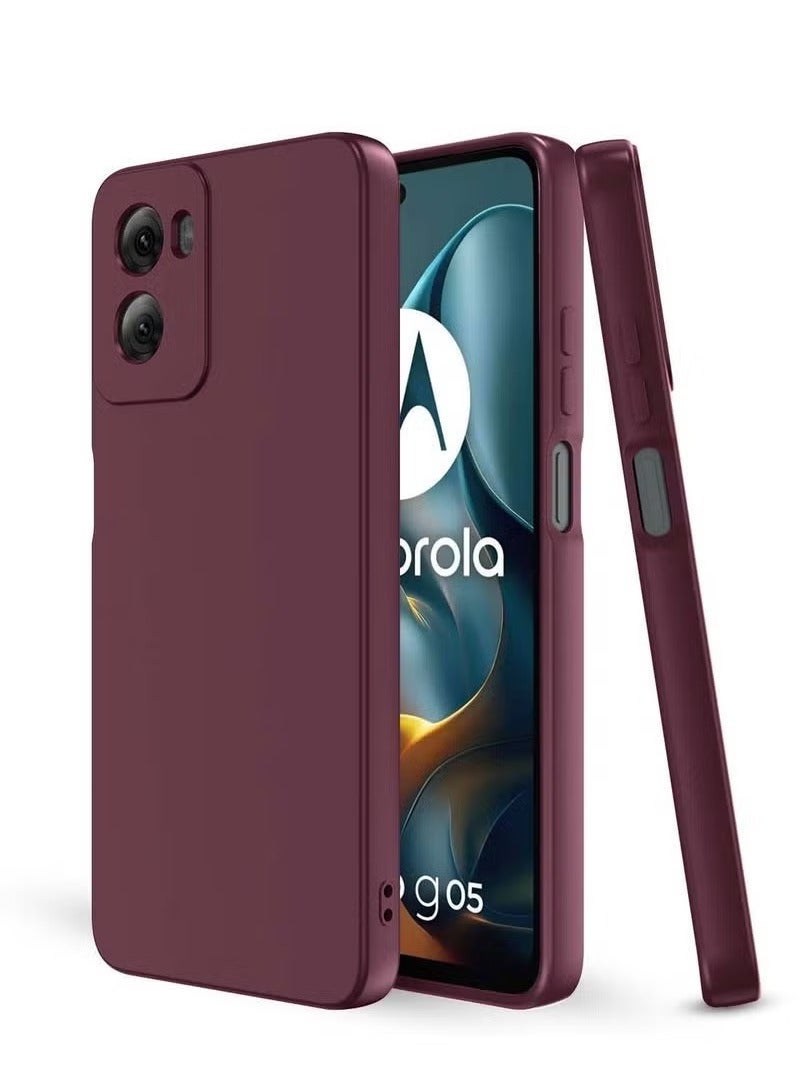 MUNTAQI Motorola Moto G05 / Moto E15 4G 2025 Premium Soft Liquid Silicone Case Cover – Shockproof, Slim Fit Protective Case, Microfiber Lining, Raised Edges for Camera & Screen Protection, Anti-Fingerprint, Non-Slip Grip – Maroon - Image 2