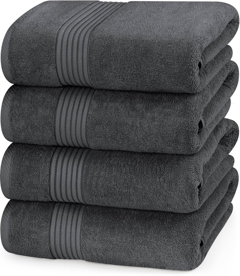 Utopia Towels Utopia Towels 4 Pack Bath Towels Set 27 x 54 Inches 100 Ring Spun Cotton Quick Dry Highly Absorbent Soft Feel Towels Perfect for Daily Use Grey 