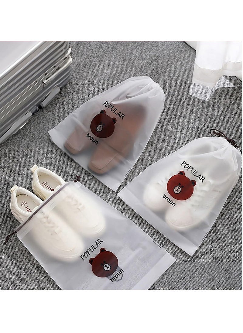 Generic Clear Shoe Bags 30 pcs Set Popular Brown - Travel Essentials, Waterproof Packing Cubes, Travel Size Toiletries Organizer Drawstring Bag for Men & Women, White  - Image 1