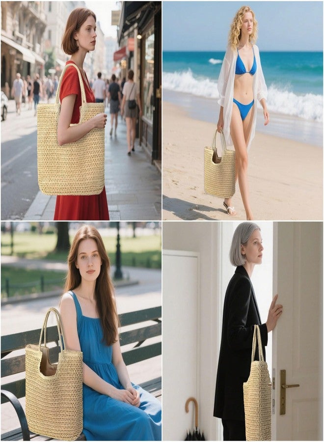 PASDUCHAS Soft Large Straw Beach Bag, Straw Wicker Beach Tote Summer Woven for Women - Image 2