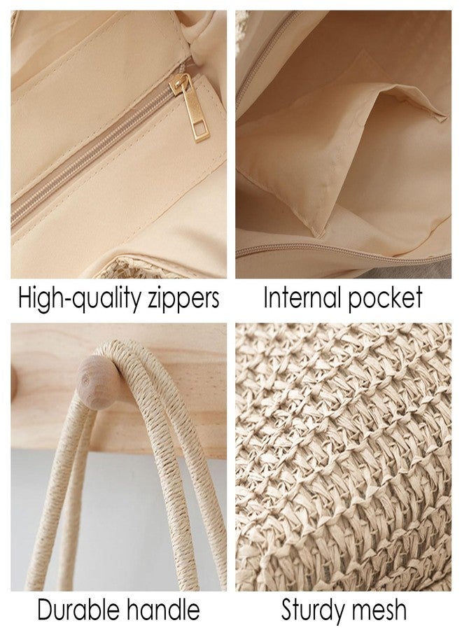 PASDUCHAS Soft Large Straw Beach Bag, Straw Wicker Beach Tote Summer Woven for Women - Image 5