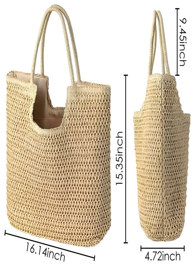PASDUCHAS Soft Large Straw Beach Bag, Straw Wicker Beach Tote Summer Woven for Women - Image 4