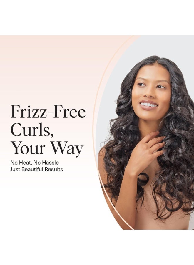 Satin Heatless Curlers Set – Heatless Curls Overnight with 34" Hair Curler & 2 Satin Scrunchies – Comfortable Hair Curlers to Sleep in for Frizz-Free, No Heat Damage Styling - Sunset Tie Dye - Image 4