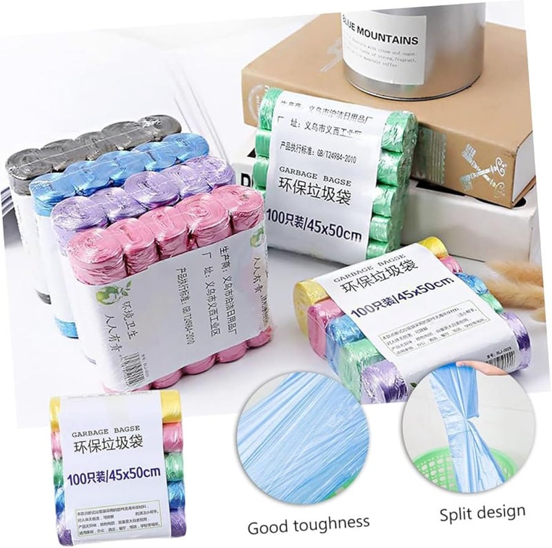 10 لفات صغيرة من أكياس القمامة الملونة لأكياس قمامة المطبخ للمنزل والمكتب والسيارة والحمام - Image 4